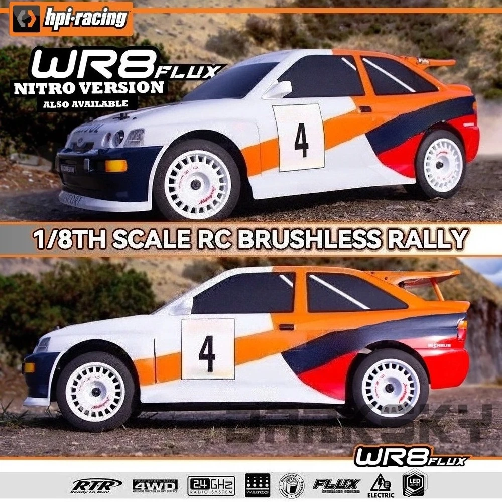 HPI RACING WR8 Flux 160558 4WD Brushless 1/8 RC Simulation Electric Remote Control Model Car Rally Adult Children's Toys