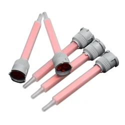 5pc Static Mixing Nozzle 10:1 AB Glue Mixed Tube Epoxy Resin Static Mixer 90mm Square Mixing Nozzles Set for 50ml 10:1 Adhesives