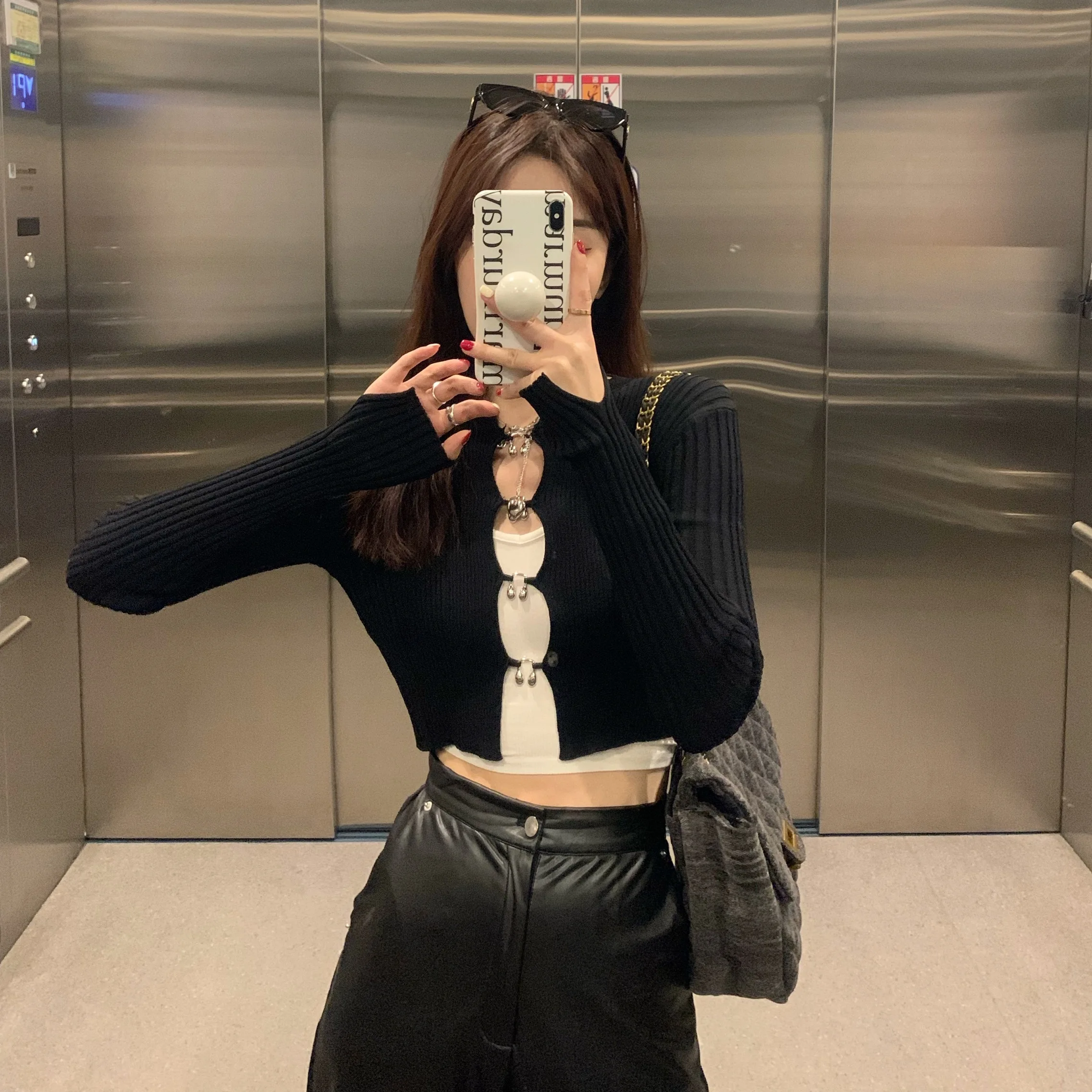 

Bla Sexy Girl Design Вязаный ор Све Long Sve Женский облегающий кардиган Sli ort Length Top Commute Sle Pure...