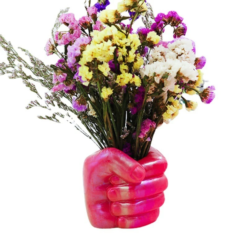 Fist Pen Holder Epoxy Resin Mold Vase Flower Pot Silicone Mould DIY Crafts Makeup Brushes Storage Box Mold 3XUA