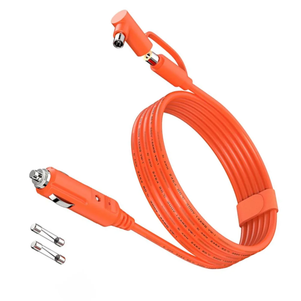 

Автомобильный зарядный кабель 14AWG длиной 2 м с предохранителями 15 А с угловым разъемом DC8020 для удобного использования в плотном пространстве автомобиля