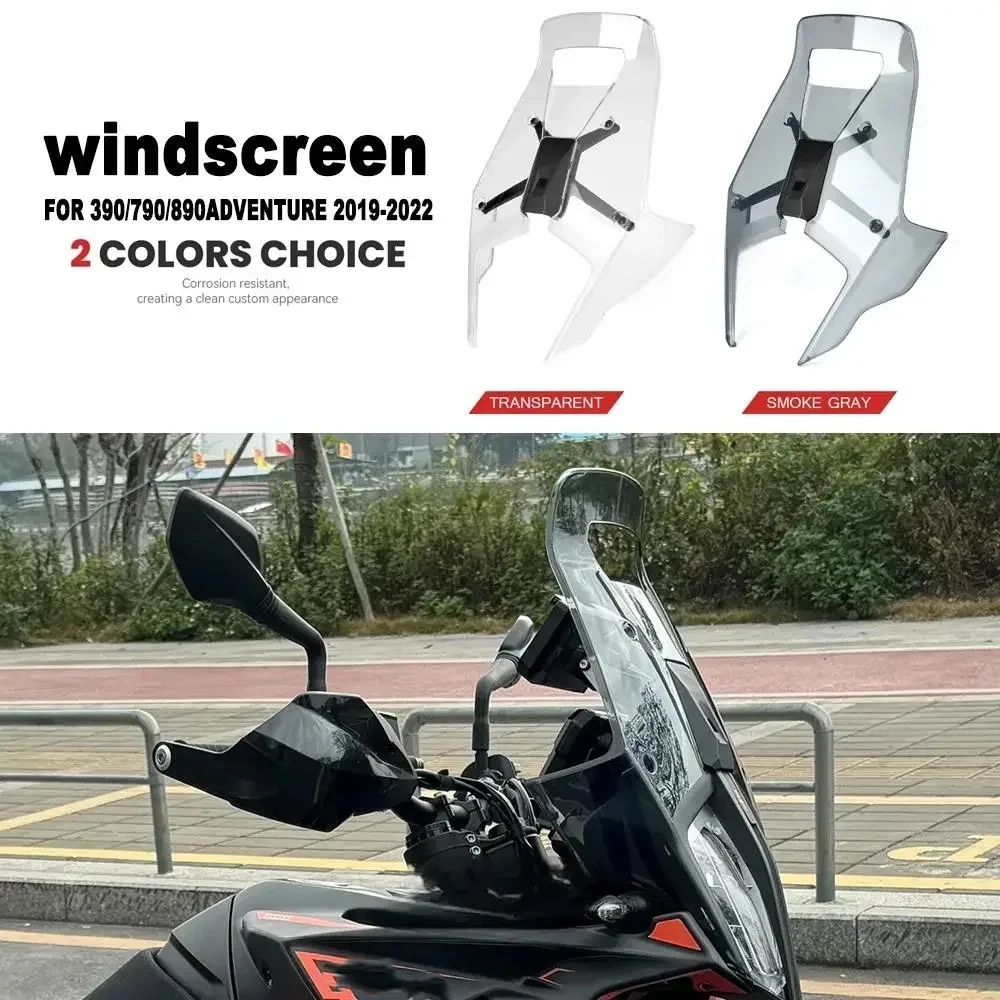 For 2019 -2022 390 790 890 ADV Adventure Motorcycle Acrylic Rally Windshield Wind Deflector Screen Shield Thickened Deflector