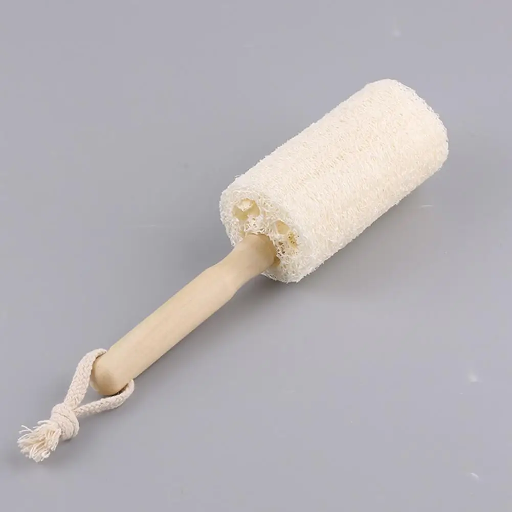 Dead Corner Bottle Cleaner Wooden Handle Bottle Brush with Natural Loofah Bristles Long Thin Glassware Scrubber Cup Brush