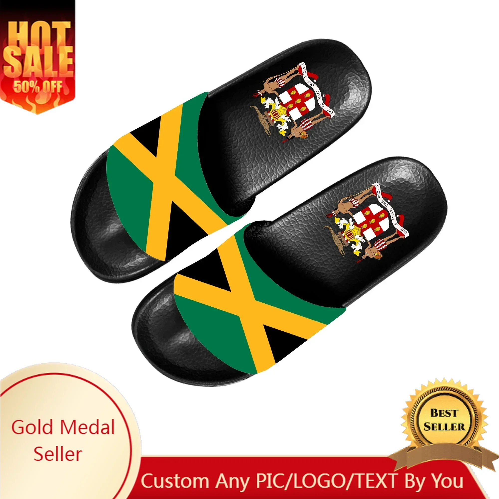 Jamaican Flag Slippers Home Customized Water Shoes Men Women Teenagers Bathroom Pool Sandals That Can Be Worn Outside