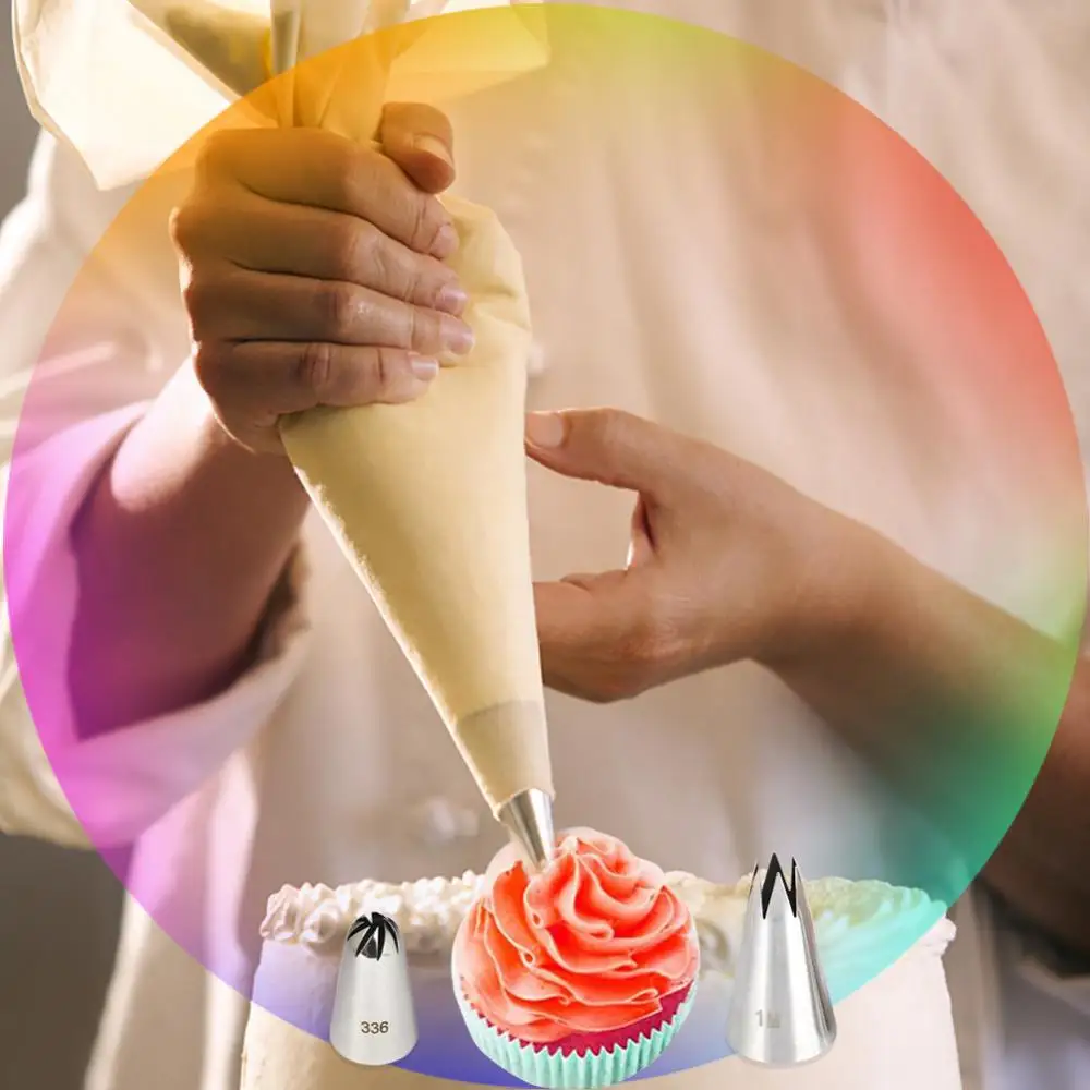 10 PCS Disposable Pastry Bag Confectionery Bag Nozzle Cup Cake Cream Icing Fondant Decorating Kitchen Baking Piping Bag Tip Tool