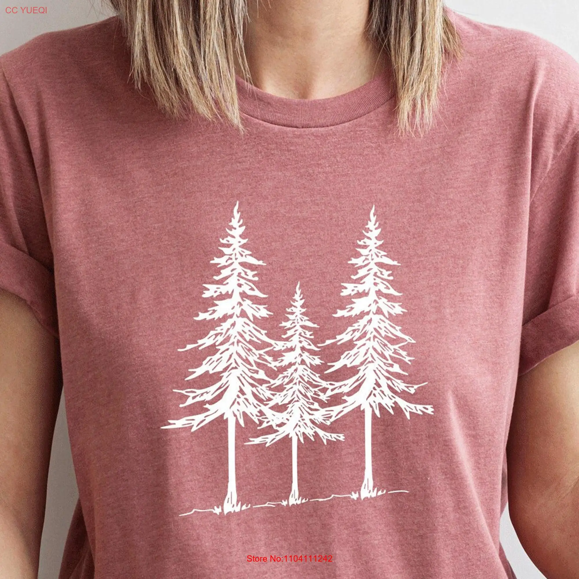 Pine Tree T Shirt Forest Family Camp Hiking Mountains Adventure Camping Life WanderlusT long or short sleeves