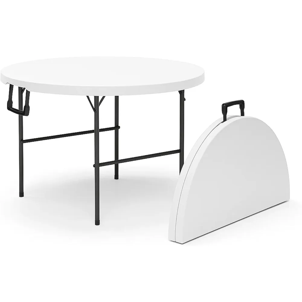 

Foldable Round Table 35 Inch Portable with Steel Legs for Party Dining Wedding Events Picnic Indoor Outdoor Camping