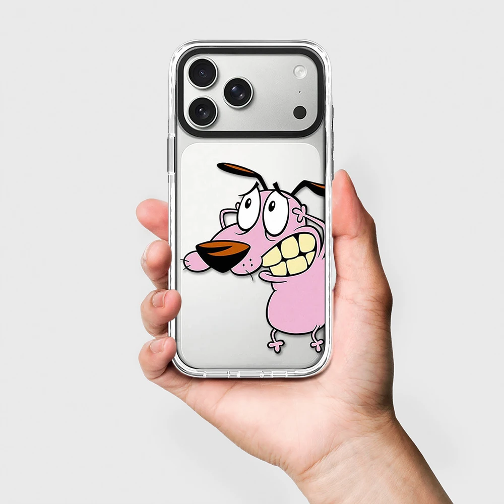 

Cartoon Pink Toothed Dog Impact White Border Magnetic Cover for IPhone 13 14 15 16 17 Pro Max Case for IPhone Air