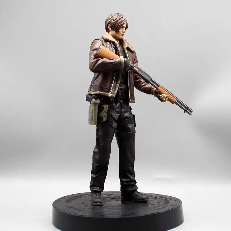 33cm Anime Resident Evil Figures Leather Jacket Leon Ada Wong Scott Kennedy Figurines Zombie Hunter Pvc Model Statue Collections