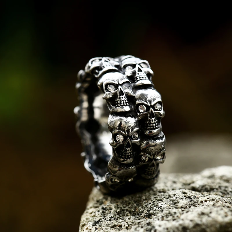 Beier One Piece Sale Unique Thin Skull For Boy And Girl Stainless Steel Lady\'s Finger Ring BR8-373