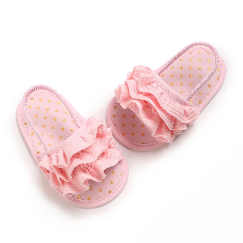 Summer New Baby Shoes Cute Girl Ruffle Edge Princess Sandals Comfortable and Lightweight Baby Walking Shoes