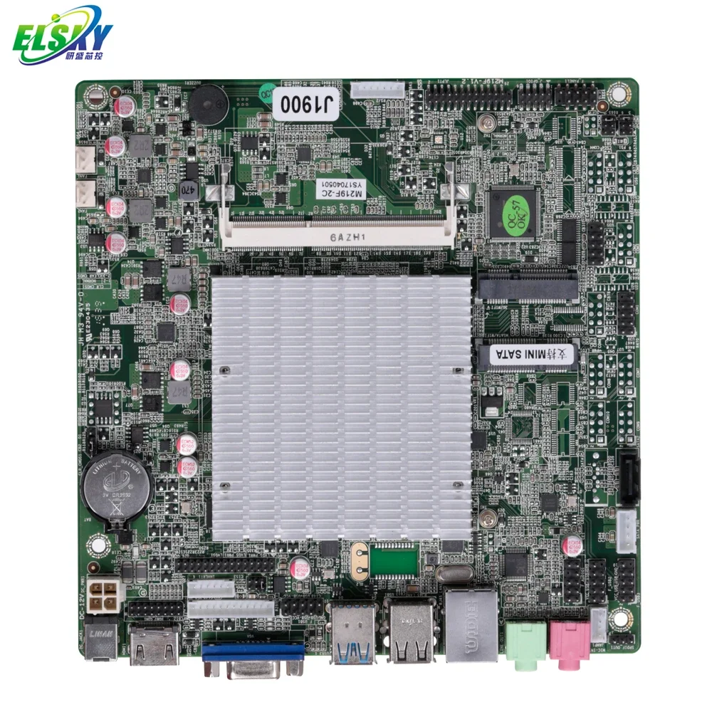 Cheap price Elsky Intel Celeron J1800 J1900 J2800 CPU Fanless Motherboard with DC 12V power supply 2COM 6COM 1LAN 2LAN