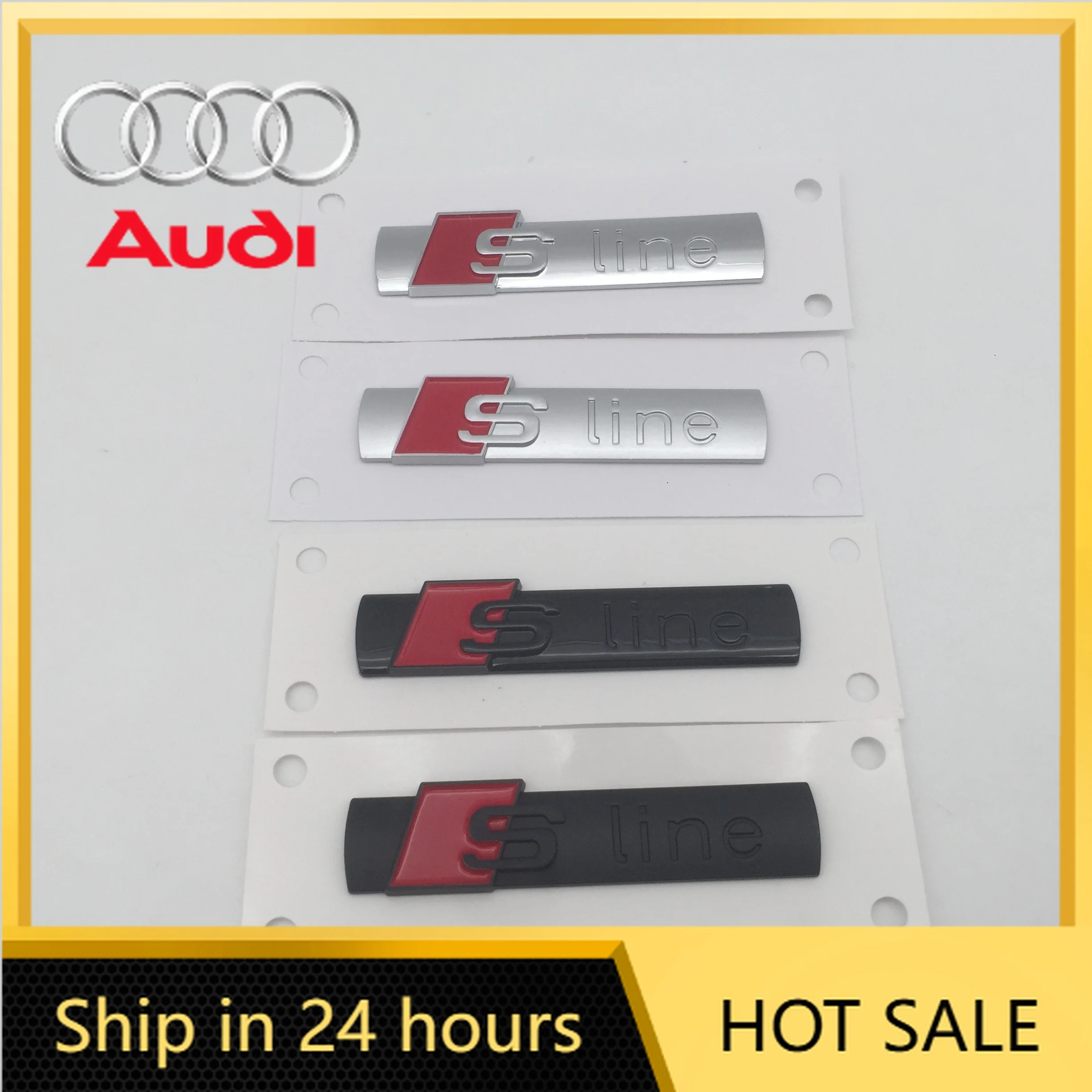 

10 шт. эмблемы ABS для Audi S line, наклейки на боковые крылья и задний багажник, стайлинг, автоаксессуары