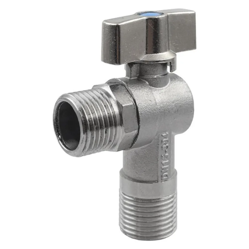 المياه الساخنة والباردة تدفق كبير وقف المياه صمامات النحاس مع مقبض الحمام بالوعة المطبخ صمام التوقف G1/2 "متين