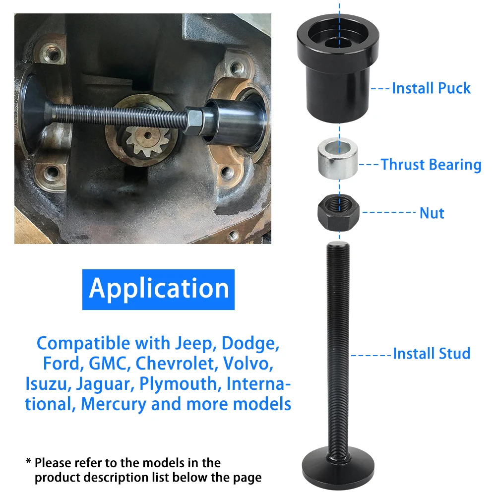أداة تركيب الختم الجانبي للمحور الداخلي لـ Dana 30/44/60 التفاضلات الأمامية لسيارة جيب دودج فورد شيفروليه فولفو ايسوزو جاكوار #4