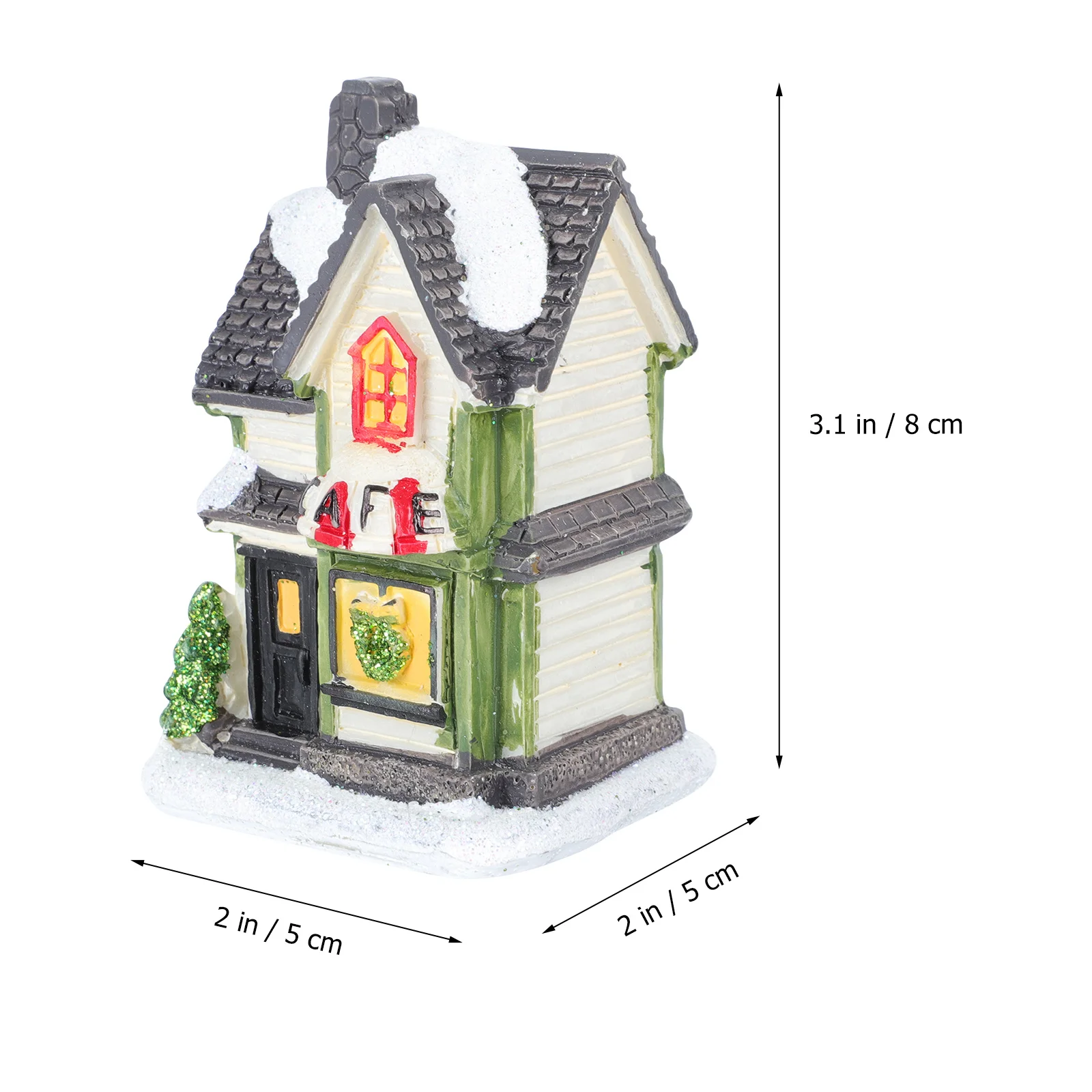 

1Pcs Desktop Mini House LED Christmas Decor Wear-Resistant Resin Ornament Soft Light for Festival Home Ambience Decoration