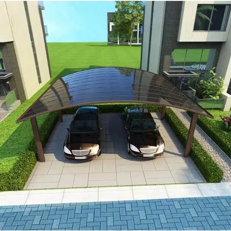 Custom Modern Aluminum Frame Carport UV Resistant Rust Proof Polycarbonate Roof Heavy Duty for Car Parking Pergola Shelte Garden