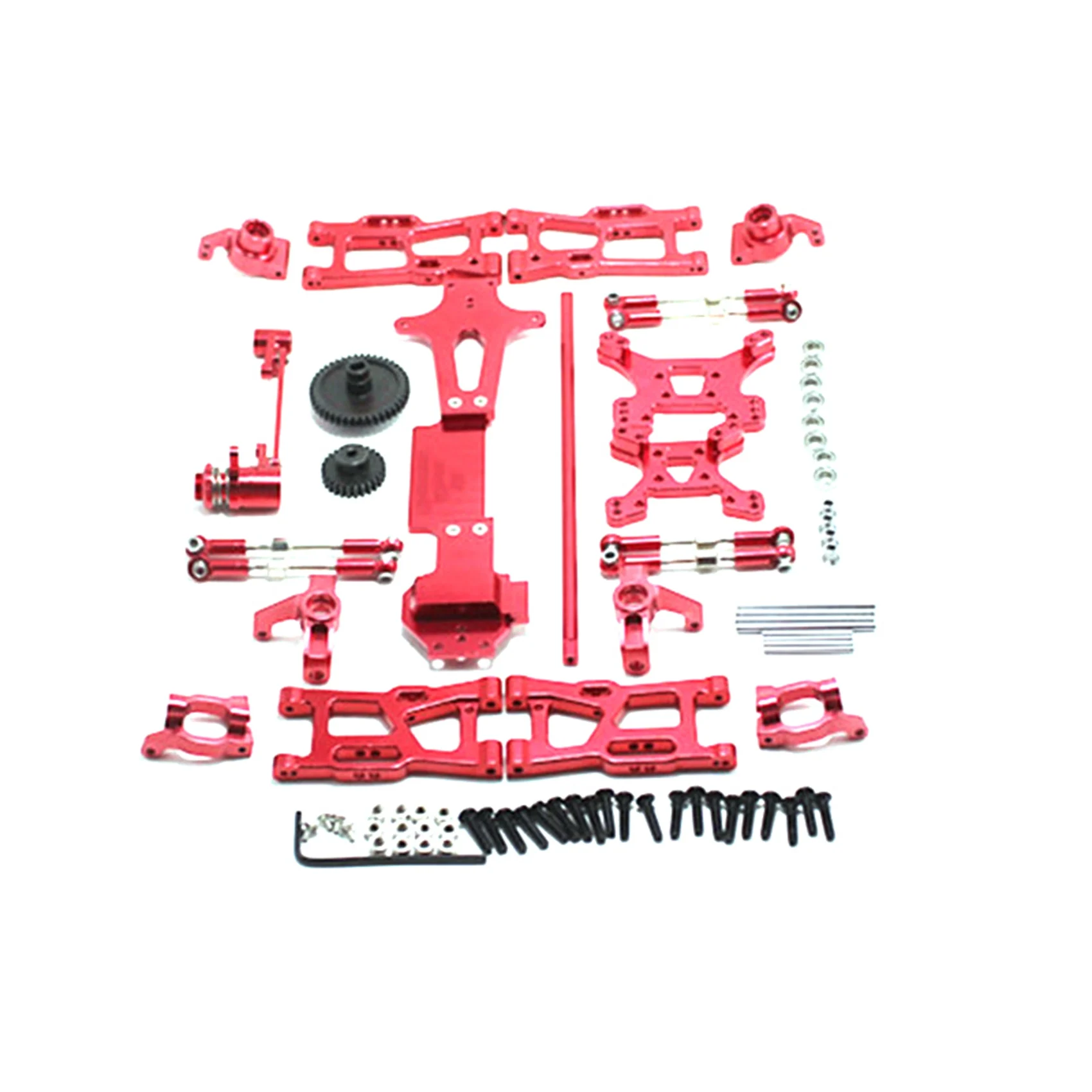 

B05B-Metal Combiner,Red & For Wltoys 1:14 144001 Metal C Seat Steering Cup Swing Arm Central Drive Shaft,Red