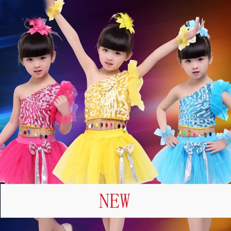 dance modern costume Girls Jazz Dance Latin Dance Children's Costumes Sequins Princess Dresses Nursery Performance Costumes