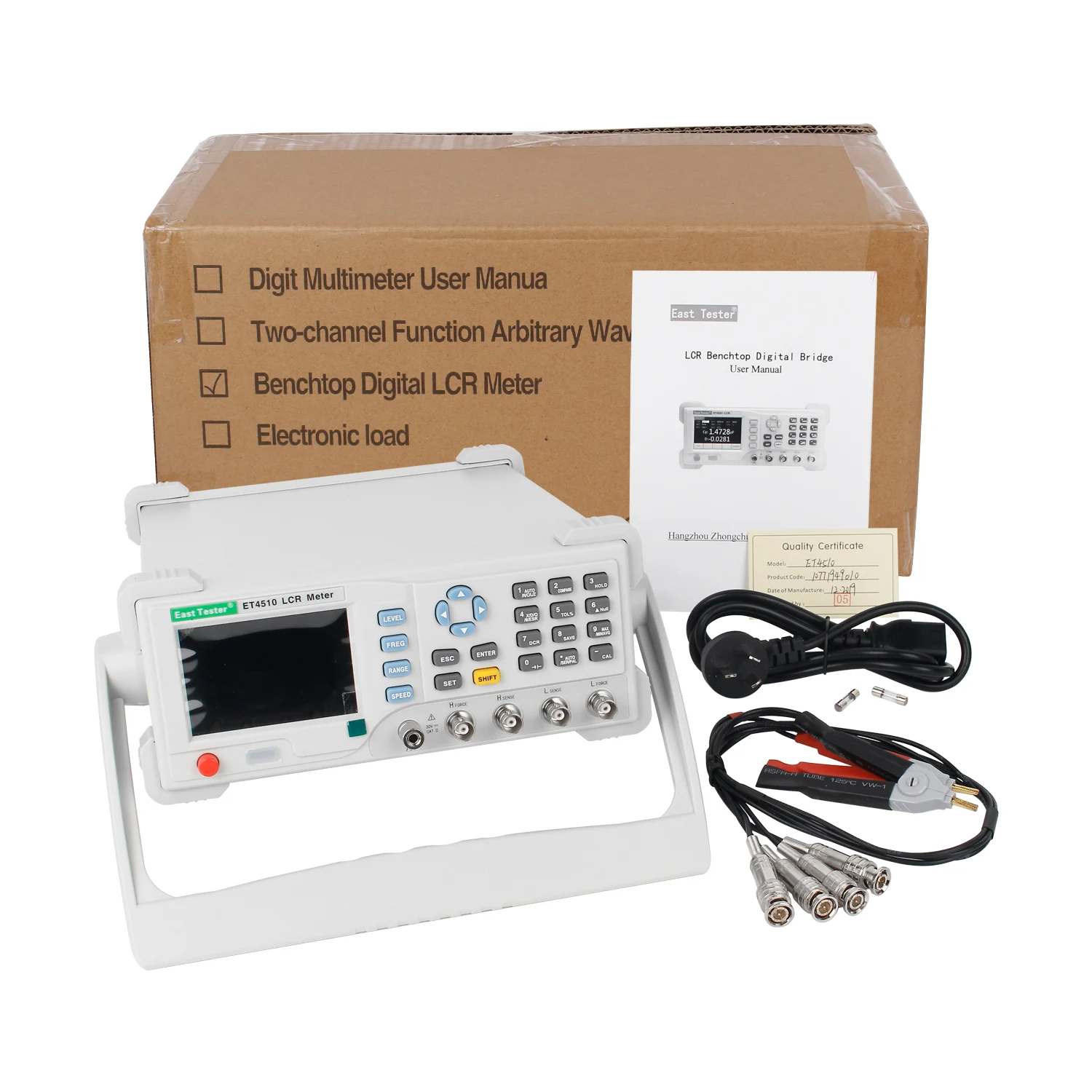 East Tester Benchtop LCR Meter Precision Digital Lab Tester for Apacitance Ground Insulation Resistance Inductance Accuracy 0.1%