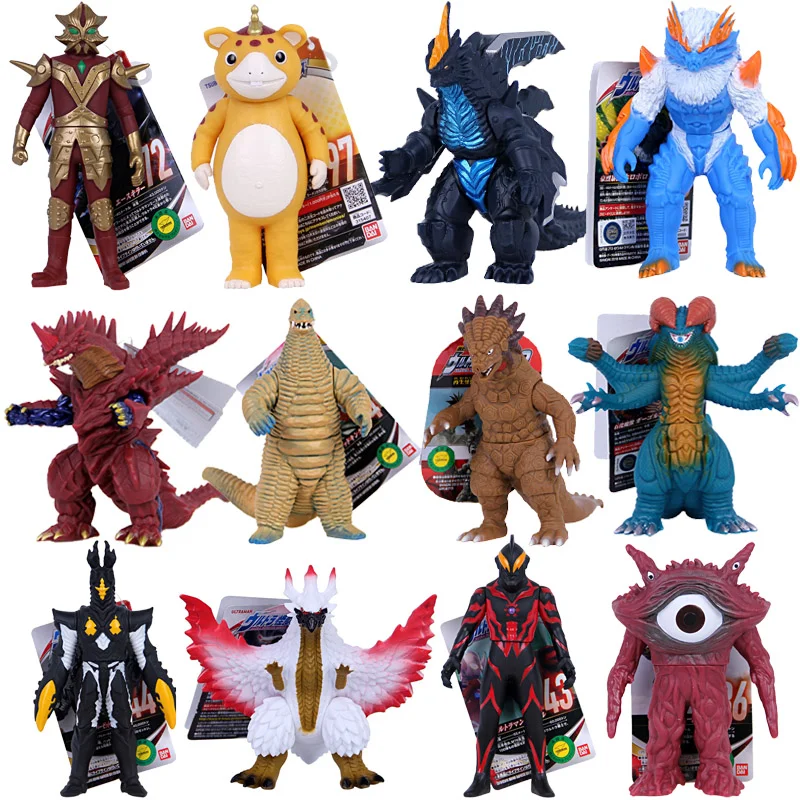 Bandai Original Ultraman Soft Dolls Soft Glue Figure Ultra Monster 500 Series Dyna AKIRA Anime Action Figures Toys for Boys