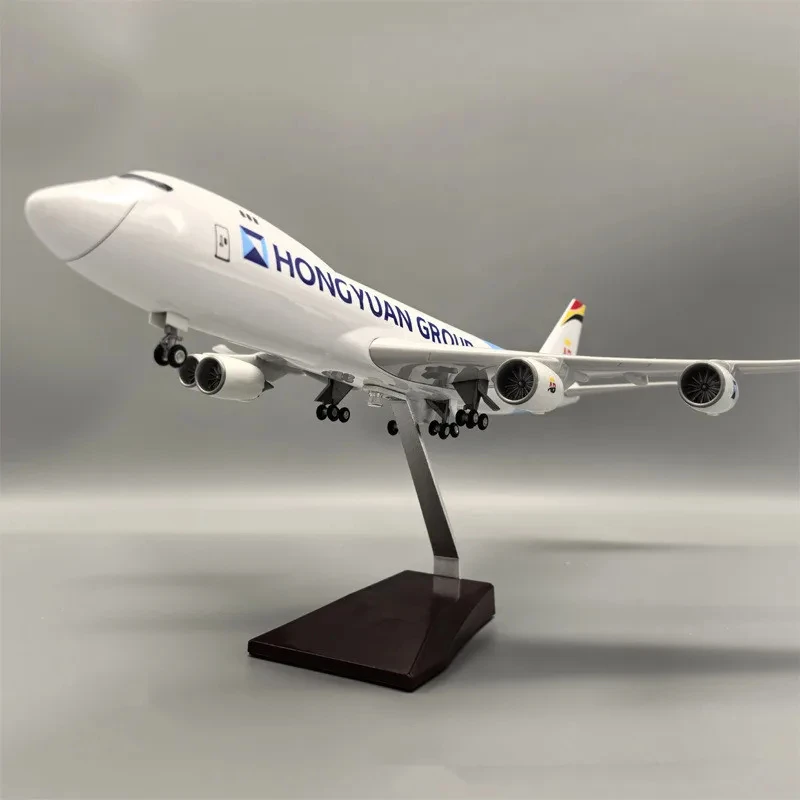 47cm Airplane Model Resin Metal Scale Aircraft 1/160 Scale Belgian Cargo 747-8F Transport Diecast Toys Aircraft For Children