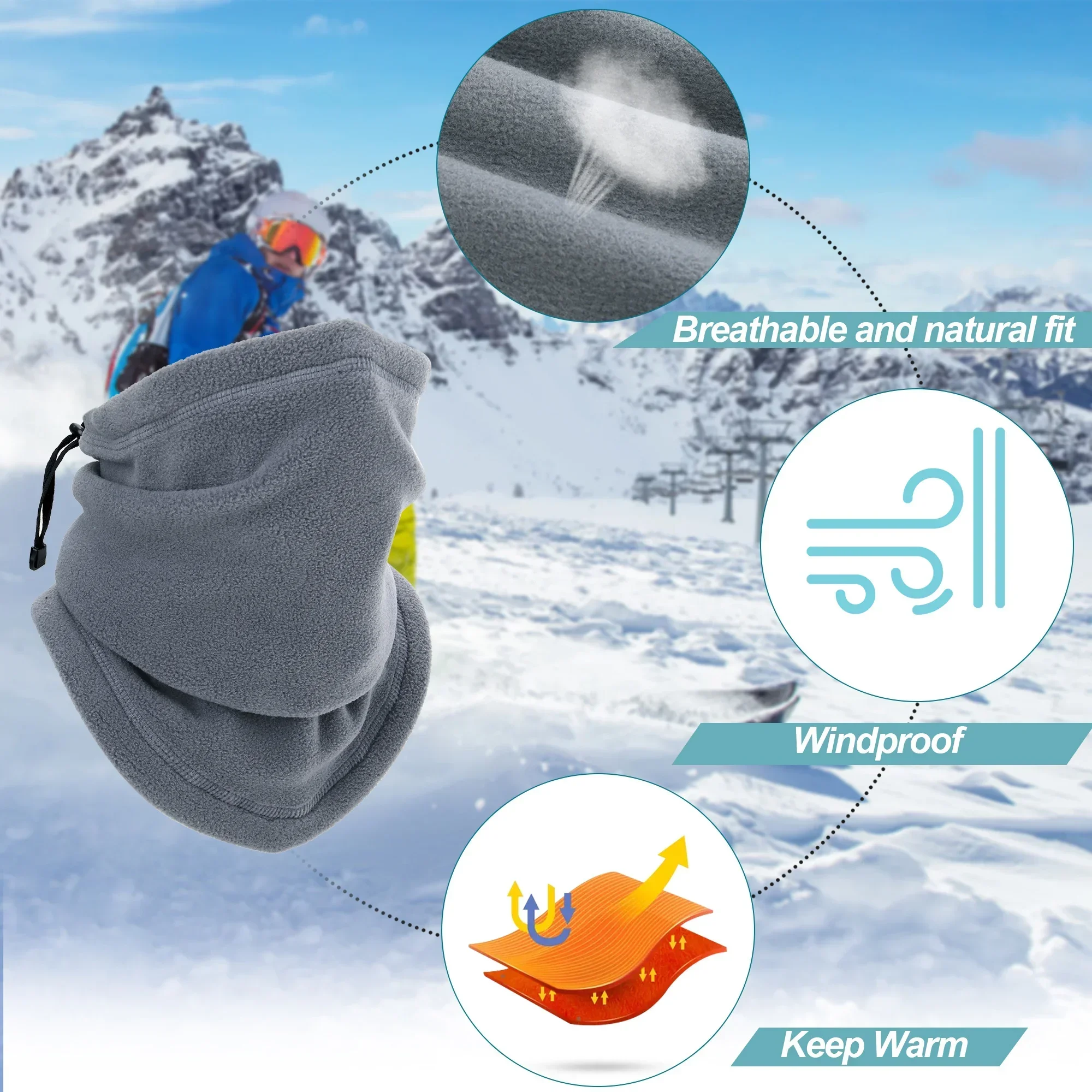 Winter Neck Warmer Tube Magic Scarf Camping Hiking Snowmobile Scarves Cycling Sports Bandana Sport Headband Headwear Men