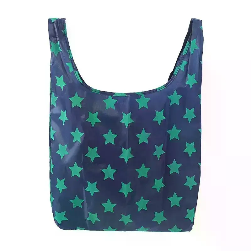 Foldable Reusable Shopping Bags Space Saving Large Capacity Thick Cute Print for Travel Grocery Storage Use