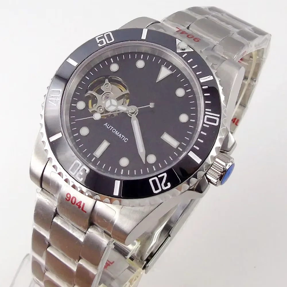 40mm Black Blue Grey Green Dial NH38A Automatic Men Watch Sapphire Crystal Luminous Marks Ceramic Insert Rotating Bezel