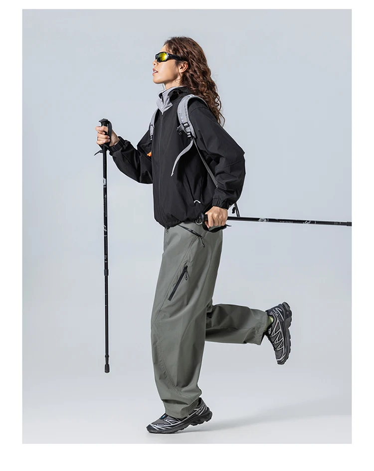 Unisex Wasserdichte Kapuzenjacke – Atmungsaktiv & Winddicht, Urban-Light Outdoor-Design mit Verstellbarem Saum für Wandern und Trekking – Detail 21