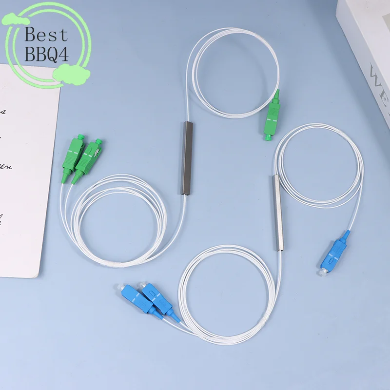 (BBQ4)Fiber Optic PLC Splitter 1x2 SC/APC SC/UPC Mini Blockless 1*2 SC APC/UPC Connector Fiber Splitter FTTH Single Mode