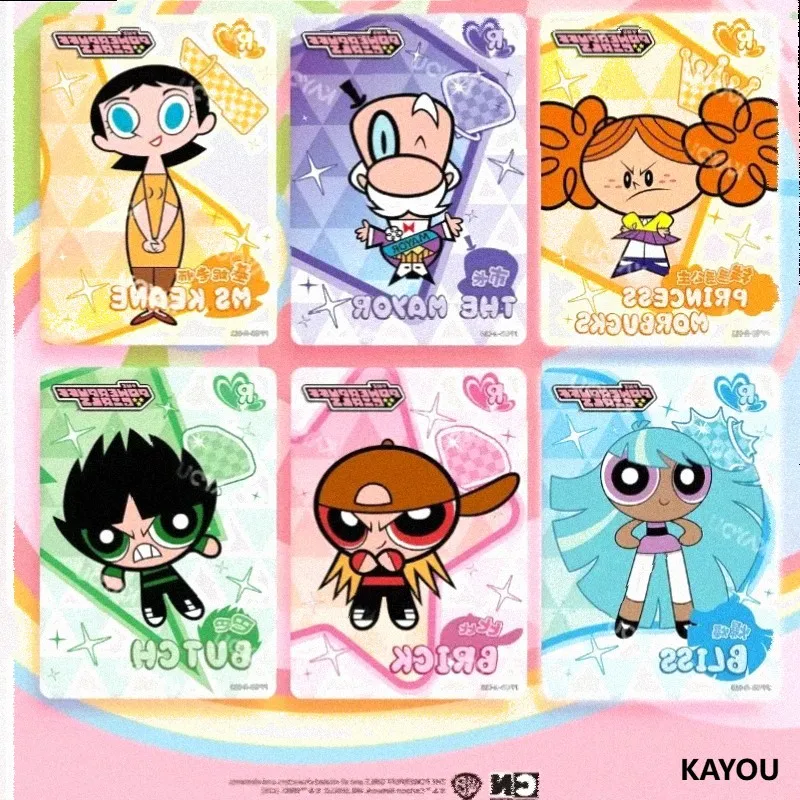 Hot KAYOU Genuine The Powerpuff Girls Card X Element Pack Limited Blossom Bubbles SE Cards Anime Collectible Cards Toys Gift