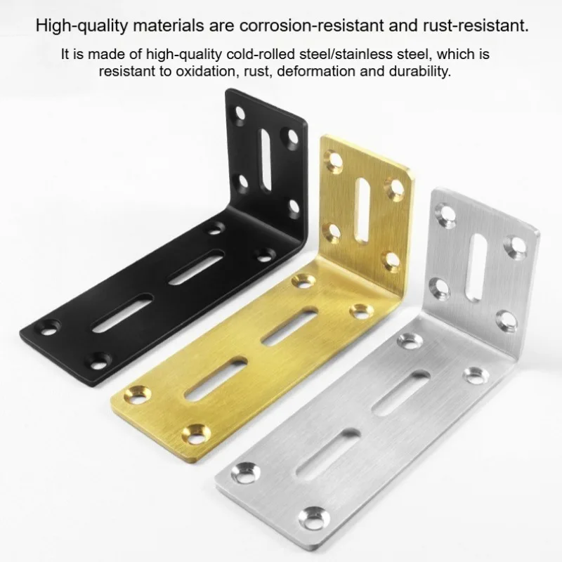 10pcs Stainless steel angle code thickening adjustable 90-degree right-angle connection angle code