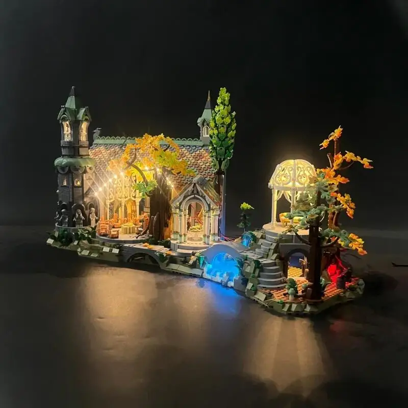 مجموعة إضاءة LED لـ 10316 سيد الخواتم Rivendell اللبنات اللبنات مصباح التحكم عن بعد (ليست كتل
