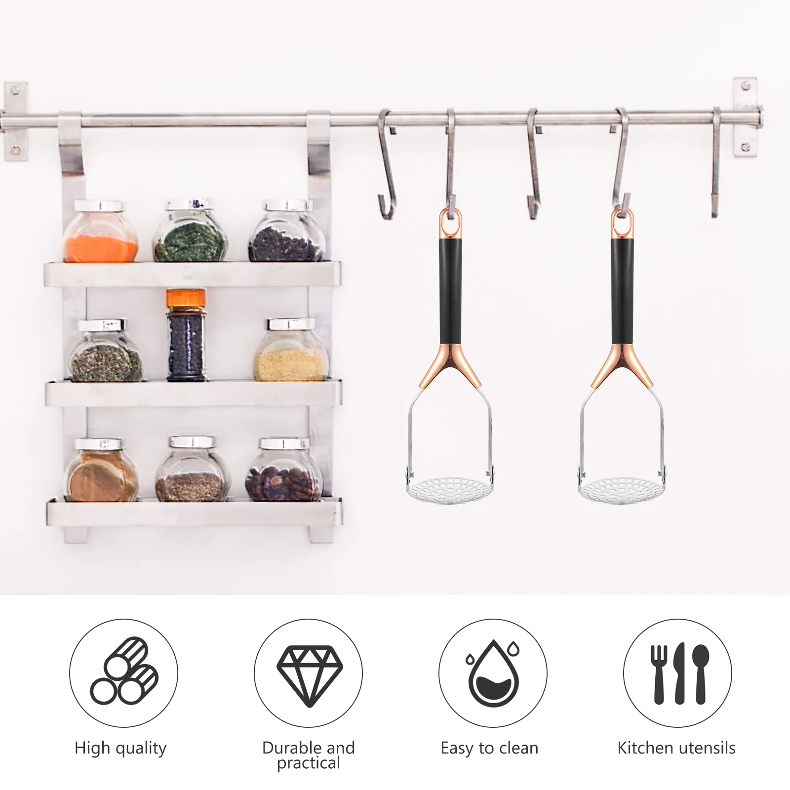 

Портативная мясорубка для картофеля, удобная ручная пресс для картофеля, прочная нержавеющая сталь