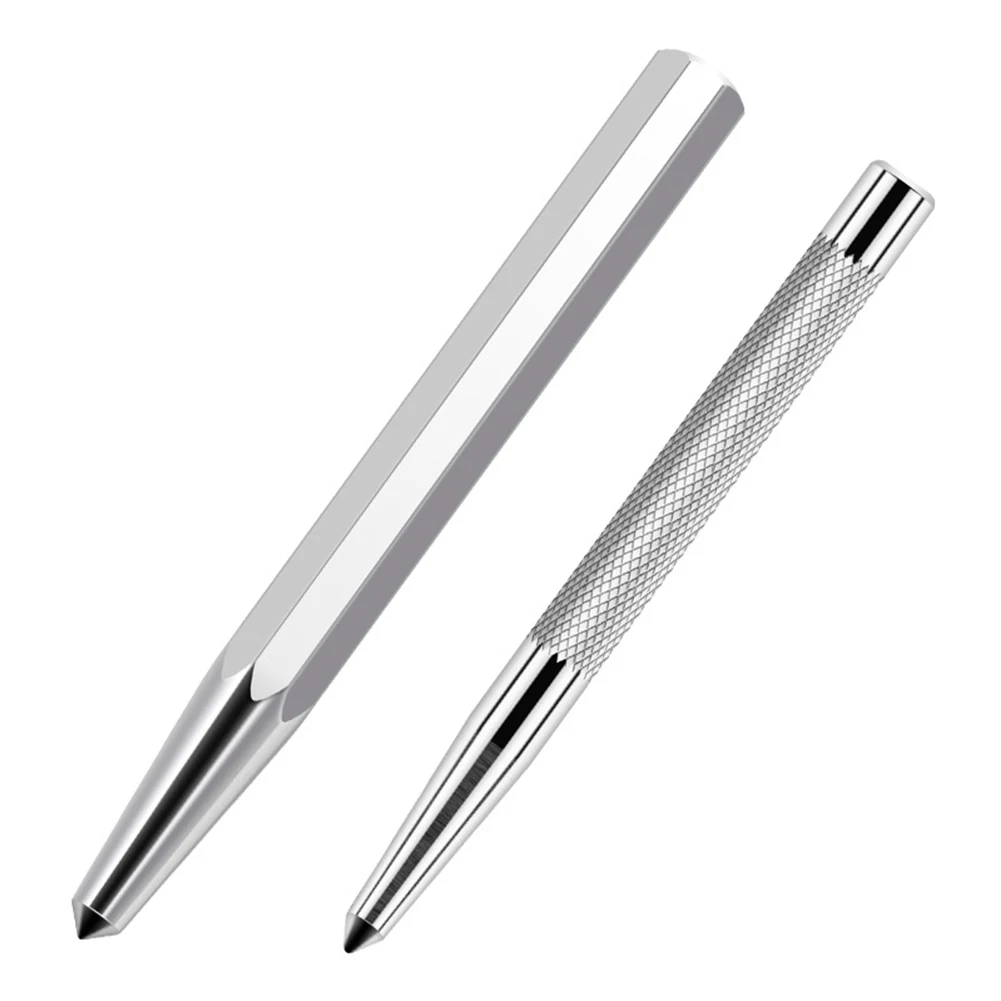 

2pcs Carbon Steel Center Punch Locator Fitter Chisel Point Punch Locator Metal Drill Mark Center Punch Fitter's Chisel Punch