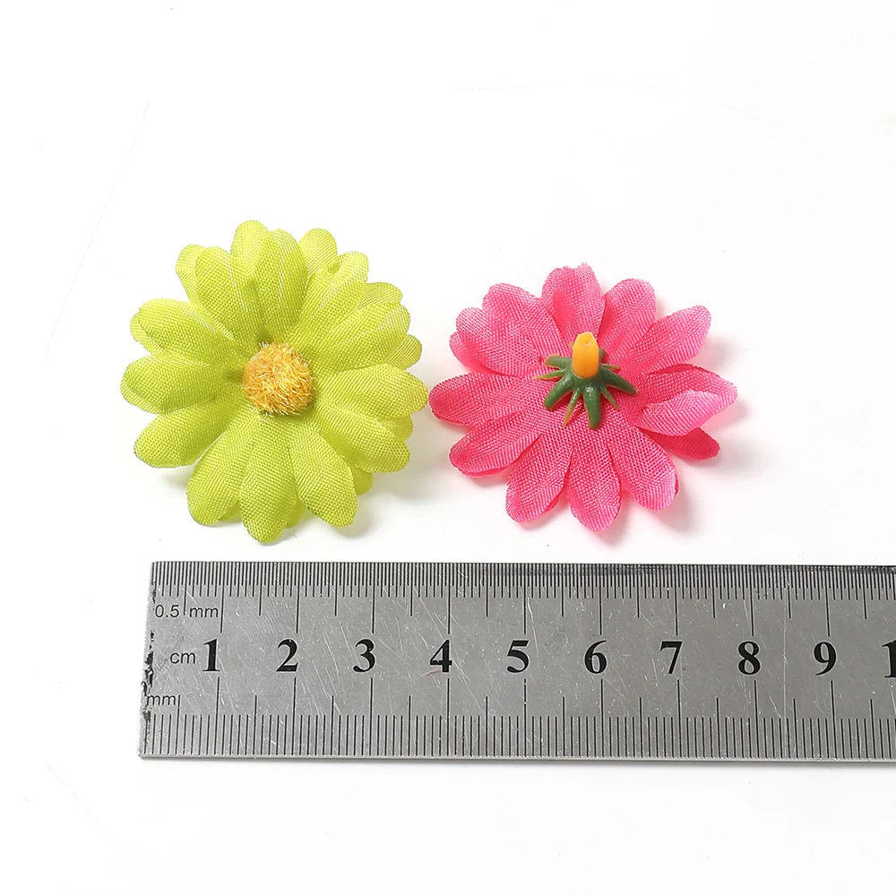 50/100Pcs Artificial Sunflowers Flowers Heads Silk Sunflower Bulk Daisy Flowers For DIY Crafts Hair Clips Floral Craft Supplies