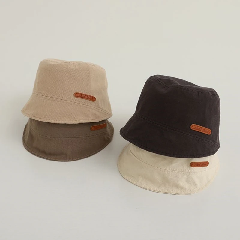 

Retro Japanese Kids Bucket Hat Solid Color Children Fisherman Hats 2-6Year Baby Outdoor Sunscreen Visors Cotton Panama Basin Cap