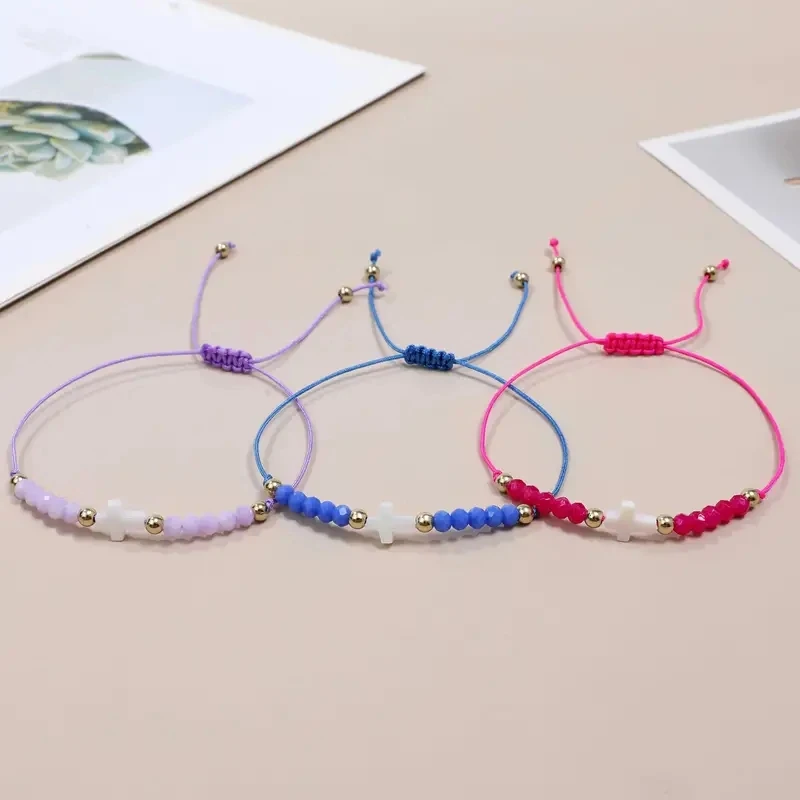 طقم سوار منسوج على الطراز البوهيمي ، مناسب للرجال والنساء ، هدايا مجوهرات ، 12 كروس كروس #4