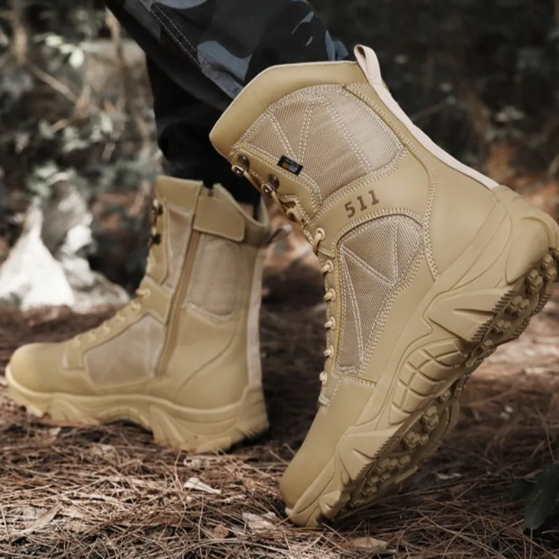 Men's High-top Boots Military Tactical Boots Outdoor Non Slip Hiking Boot Lace Up Desert Combat Boot Men Tactical Training Boots view 6