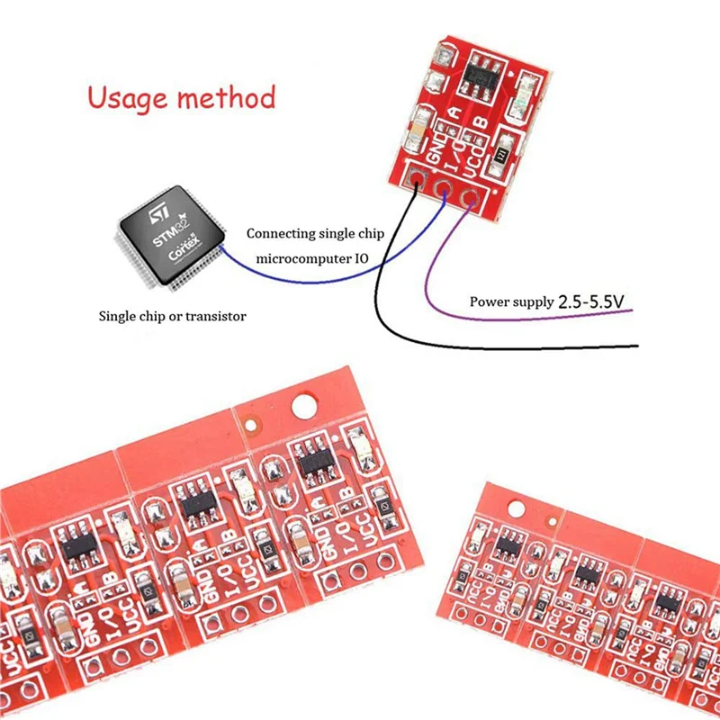 VOFUN-500Pcs TTP223 Módulo de interruptor de tecla táctil botón táctil interruptores capacitivos de bloqueo automático/sin bloqueo de un solo canal