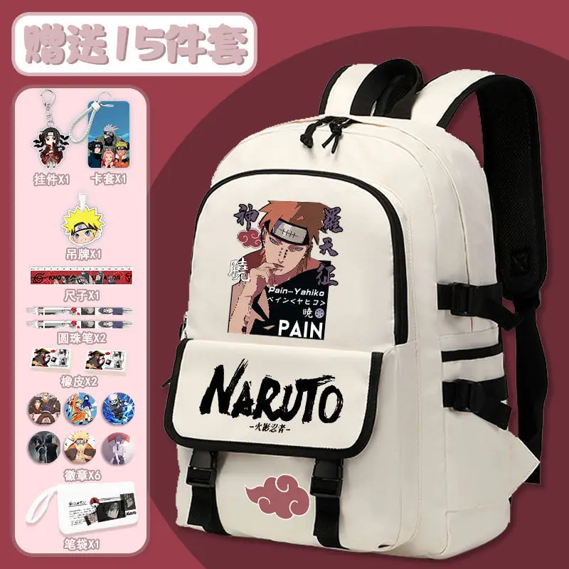 Naruto New Student Schoolbag Shoulder Pad Waterproof Stain Resistant Casual and Lightweight Large Capacity Cartoon Backpack