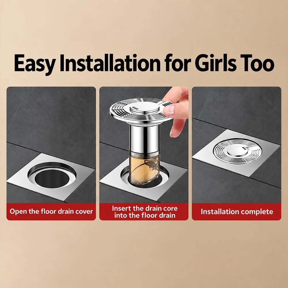 Floating Model Automatic Drainage Floor Drain ABS Insect-proof Floor Drain Insert Automatically Shuts Off Prevents Clogging