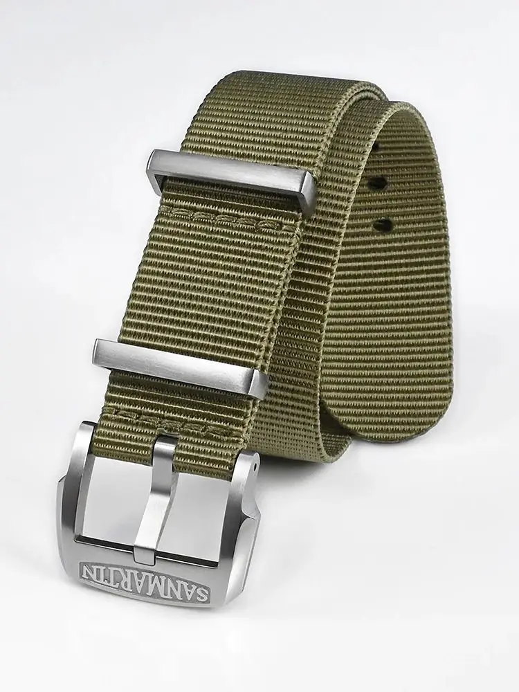 San Martin Nylon Strap Paratrooper 20mm Military Watchband Sport Comfortable Universal Interface Pin Buckle Durable Sport BD0005