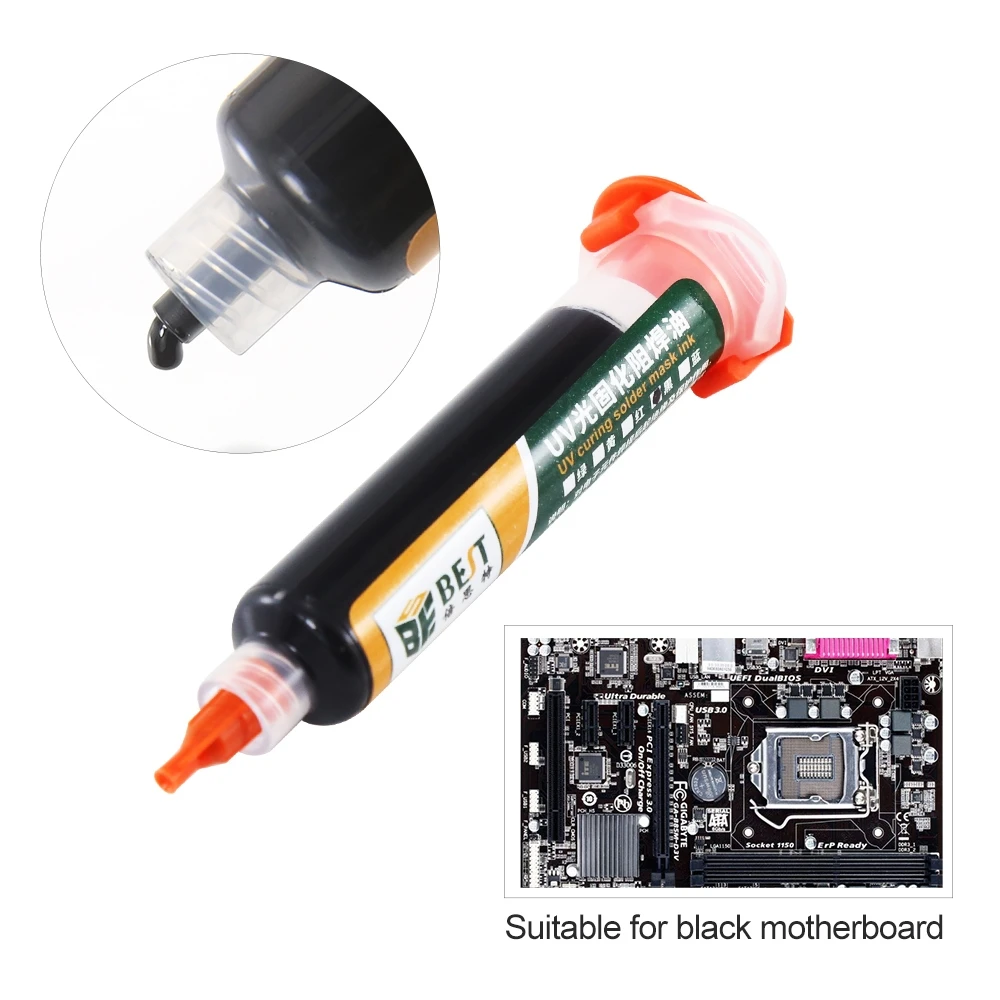 10cc UV Curing Solder Mask ink Red/Green/Black/Yellow/Blue Color for Mobile Phone PCB Welding Repair Tools