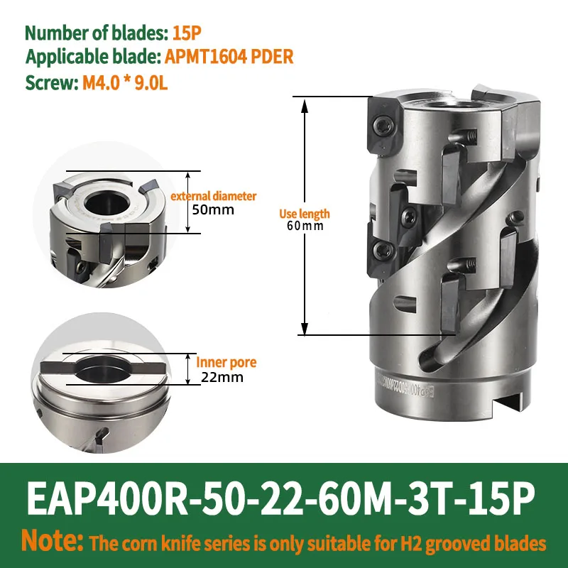 Rough Corn Milling Cutter GUS EAP400R BAP400R 50 63 Blades APMT1604 HRC45°-48° Collet Chuck Spindle For CNC Engraver Lathe Tools