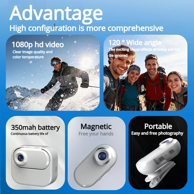 New 4K Mini 360 Magnetic Rotating Sports Camera Waterproof Thumb Sports Camera Outdoor Cycling Recorder - view 3