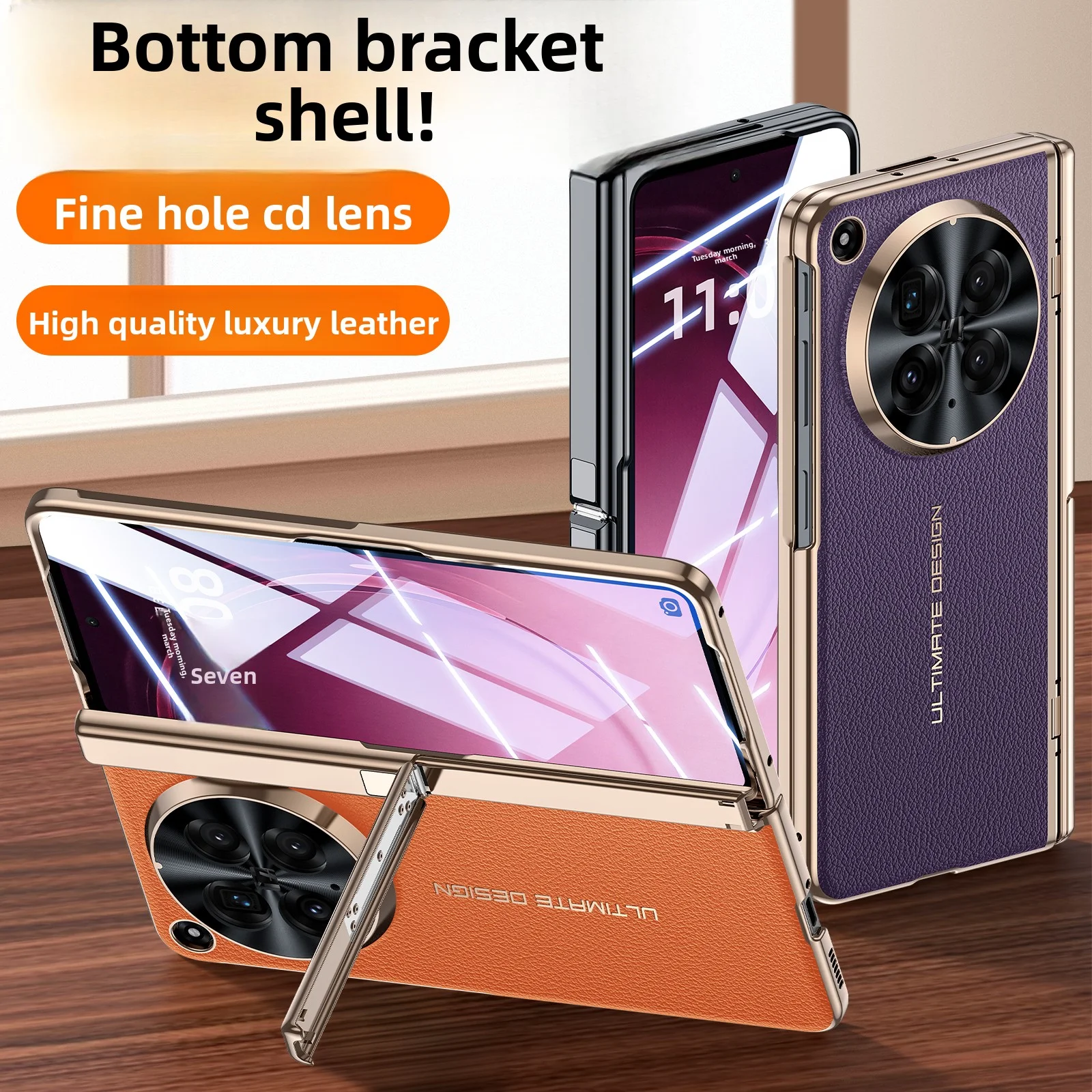 

For OPPO Find N6 Case Luxury PU Leather Skin With Glass Film Stand Hinge Protective Back Cover Case For Find N6 Phone Shell