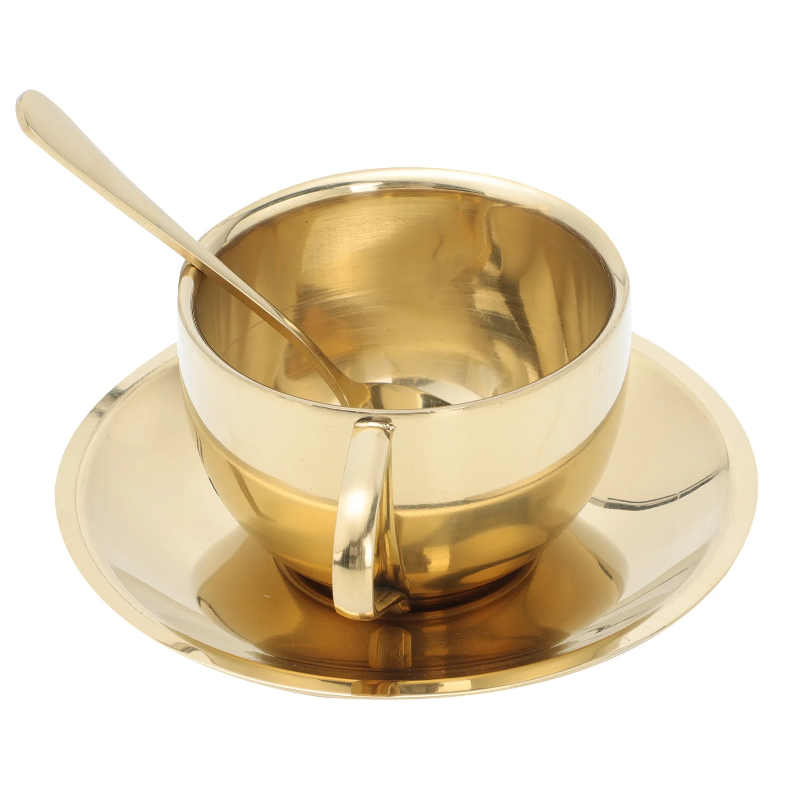 

1 set 1 Set Stainless Steel Coffee Cup Set Premium Mug Smooth Comfort Grip Large Capacity For Tea Latte Cappuccino Juice