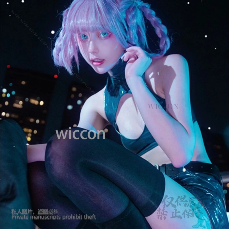 Pre-Sale New Anime Call of The Night Anime Nazuna Costume Vampire Nazuna PU Leather Trench Coat Costume Sexy Female Halloween